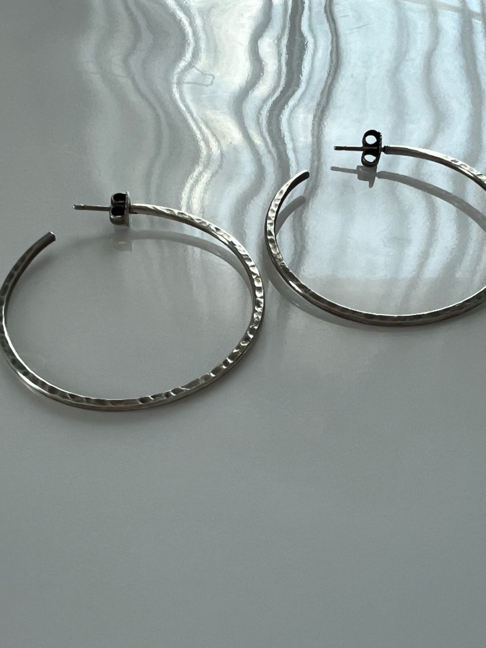 James Avery Classic Hammered Hoops, Silver